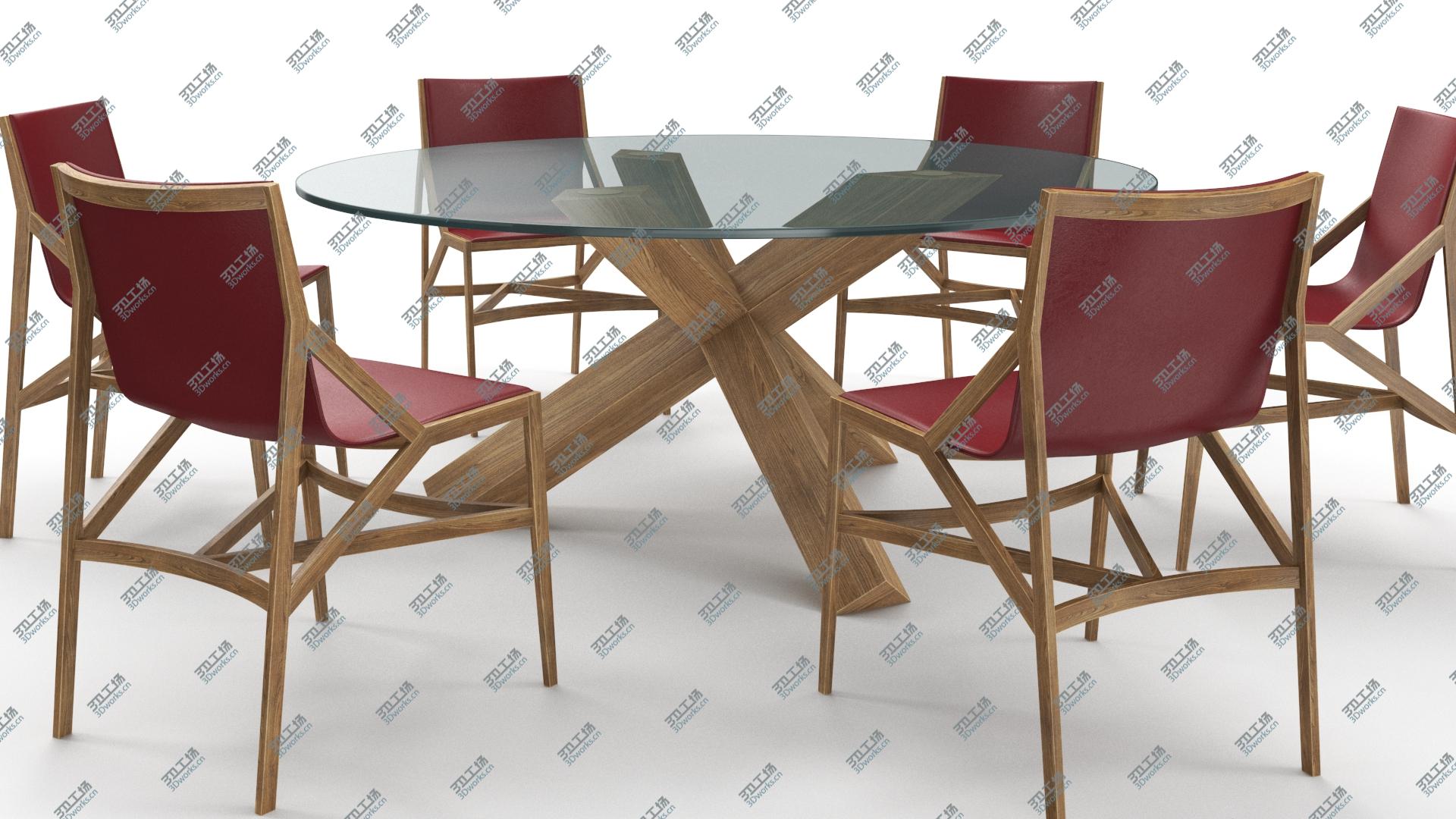 images/goods_img/2021040233/3D Cassina Dining Table Chair Set Oak Glass Red model/4.jpg